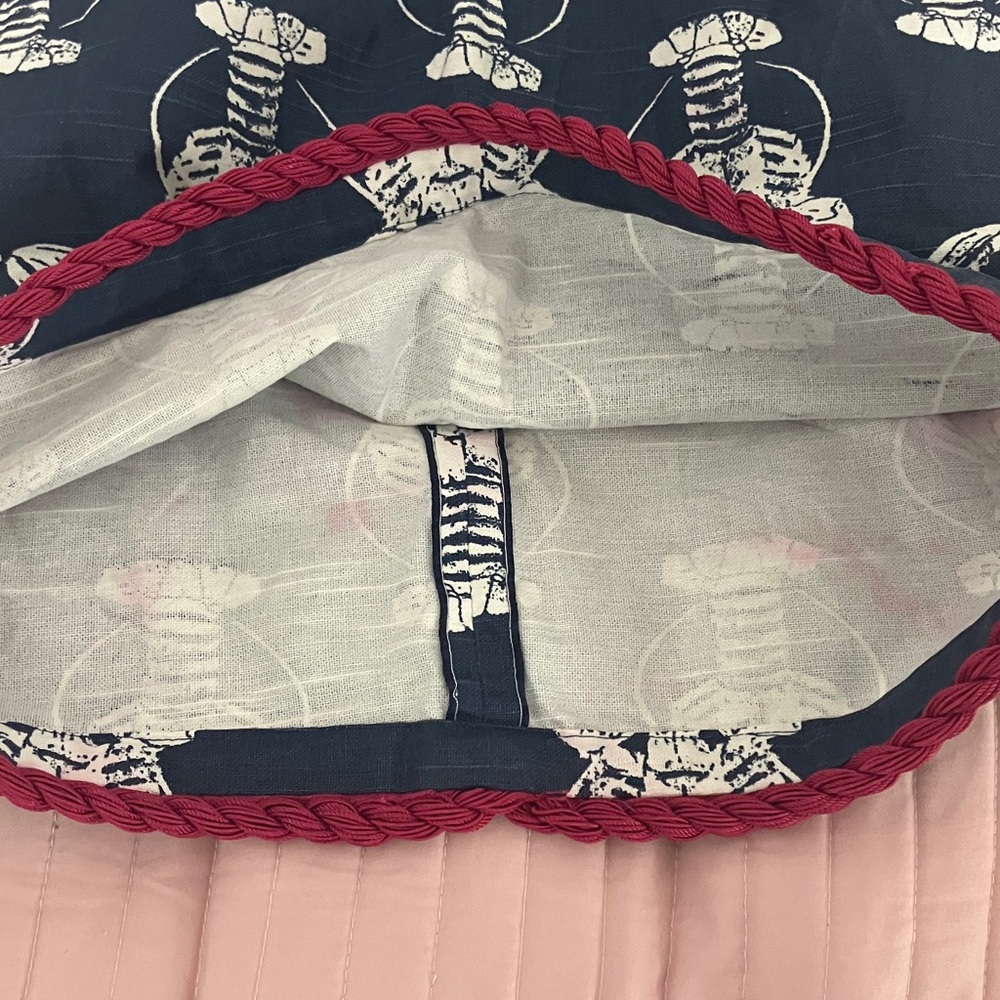 Navy Lobster print rope hem short skirt boutique tapestry gorgeous EUC - Picture 7 of 9